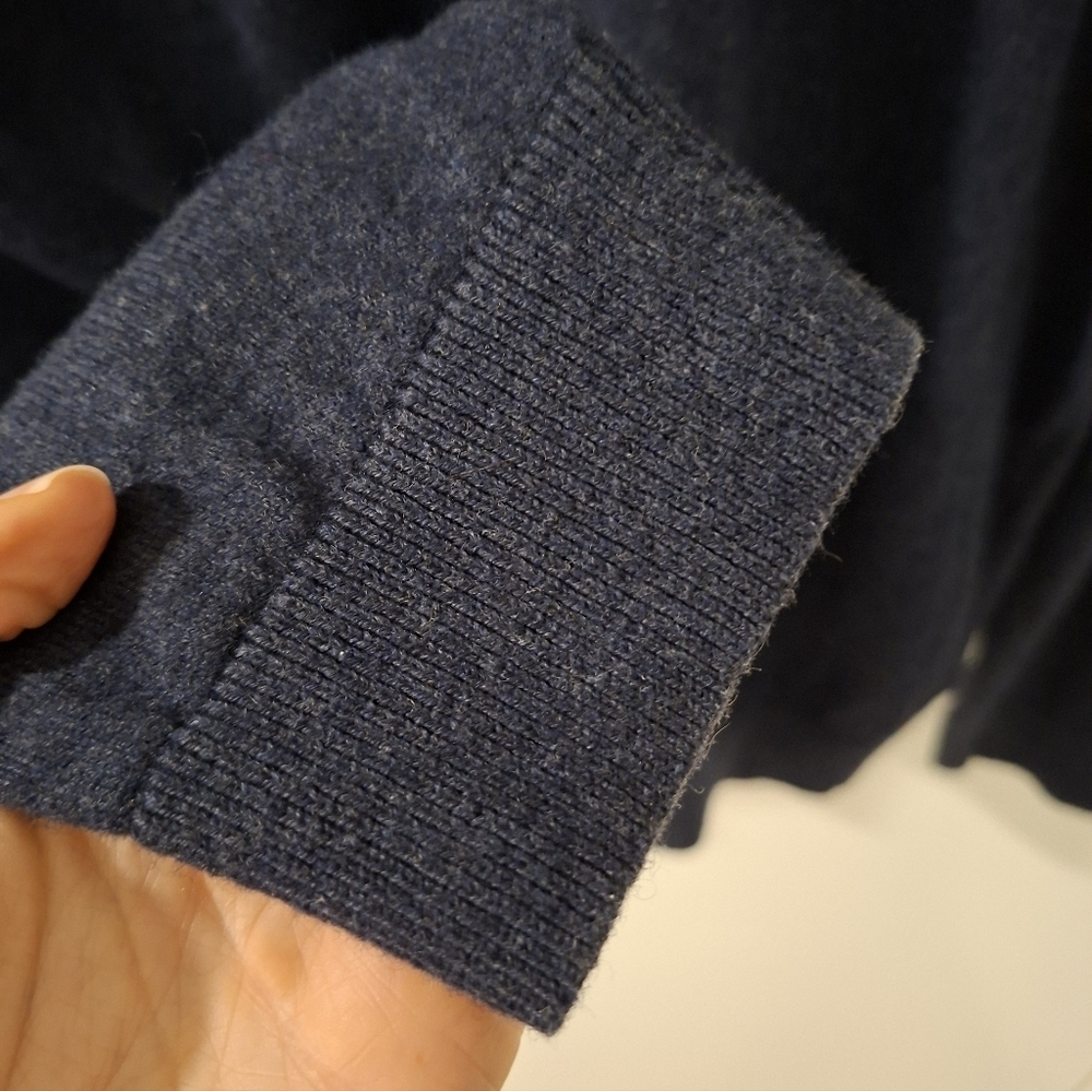 Minimum Men's Heathered Dark Blue Knit Zip-Up Sweater (Size XL) - Picture 4 of 6